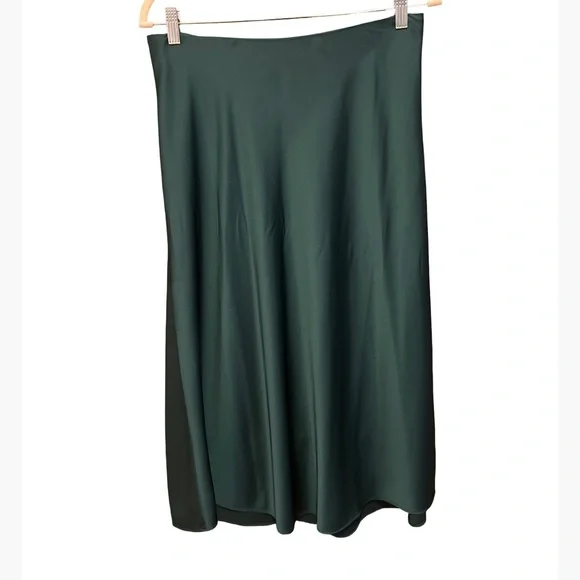 NWT J. Crew green silk midi skirt size medium - Picture 3 of 4